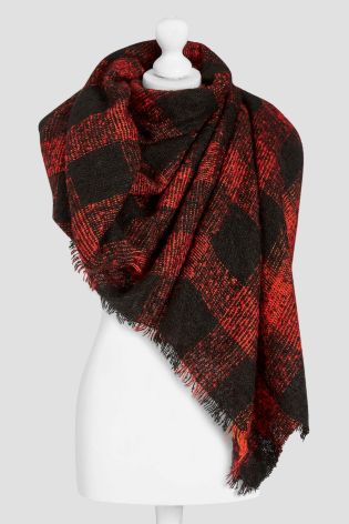 Black/Red Check Scarf